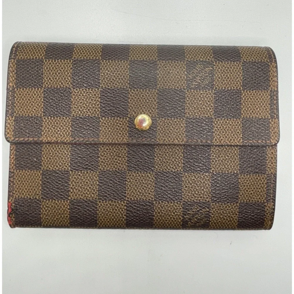 Louis Vuitton Damier Ebene Koala Wallet Brown Coated Canvas Made in France#846 - Picture 1 of 14